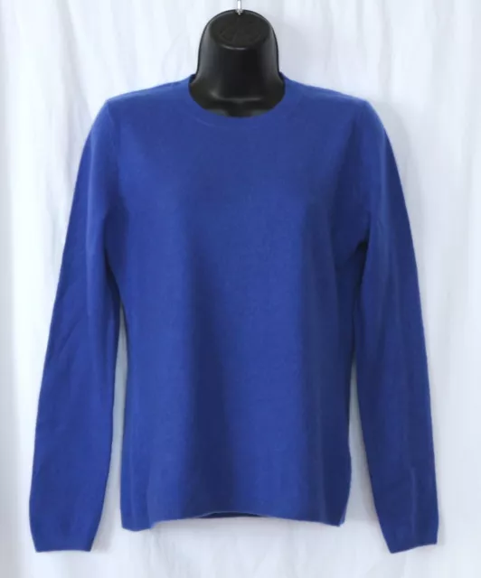 LANDS END Blue Cashmere Swtr Rnd Nck 35 In Chest 23.5 In Long Sz S EXC