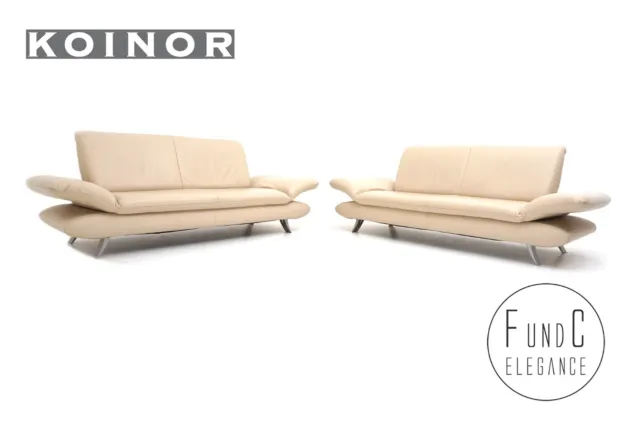 Koinor Rossini Garnitur Couch Sofa 2x Dreisitzer Leder ocker beige