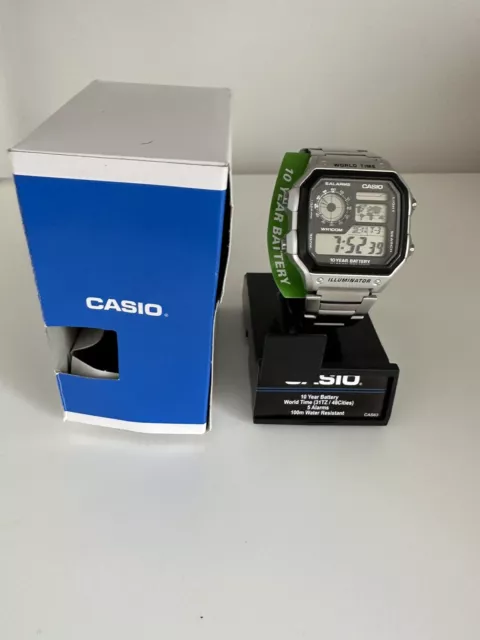 Casio AE-1200WHD-1A Men Digital Dial Wristwatch - Silver