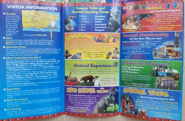 DRUSILLAS PARK 2020 Zoo Theme Park Map Leaflet, East Sussex, Hello Kitty NEW EUR 1,62 - PicClick FR