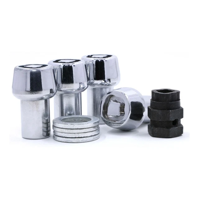 Lug Wheel Lock Nuts Duplex 1" Shank 14x1.5 Chrome Locking Lugs Set of 4 Lug Wheel Lock Nuts Duplex 1" Shank 14x1.5 Chrome Locking Lugs Set of 4
