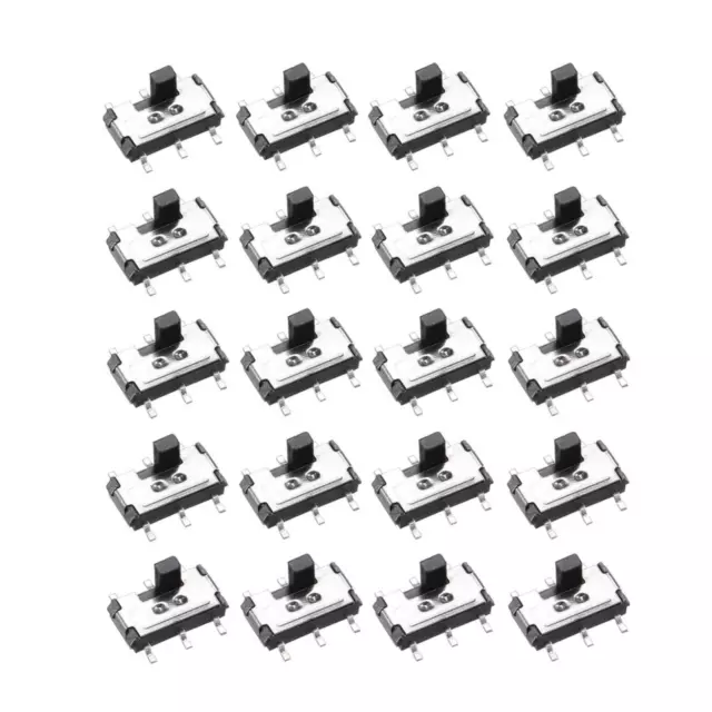 20 Pcs On/On 2-Position DPDT 2P2T 6 Pin Vertikal Mini SMT Schiebeschalter