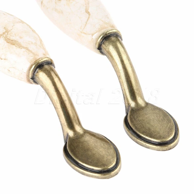 Poignées de tiroir de porte fissurée en marbre rétro poignées d'armoire antique boutons d'armoire céramique 2