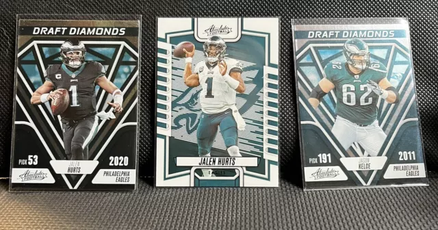 Philadelphia Eagles Football Card Lot (3) Jalen Hurts And Jason Kelce