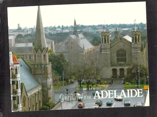 D1487 Australia SA Adelaide North Tce Pulteney St Castle Greeting postcard