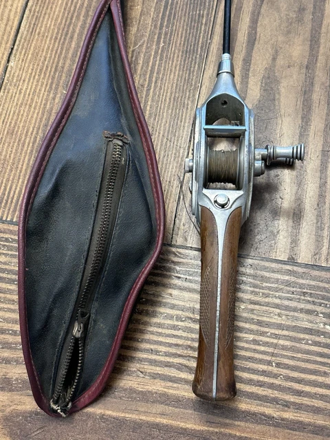 ロッド HURD  super CASTER STEEL OLD ROD Y944 Hurd Super Caster Vintage 1940s Steel Fishing Rod Pistol