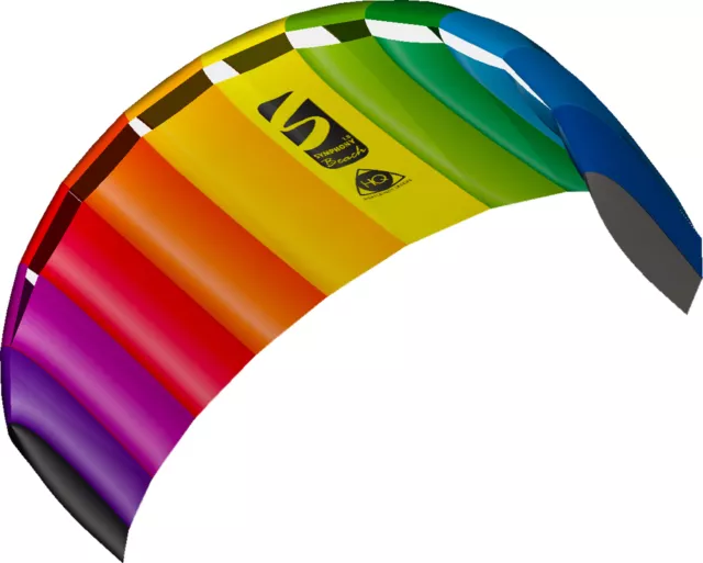 HQ Power Kite Symphony Beach III 1.8M Rainbow Ready to Fly Outdoor Package - NEW