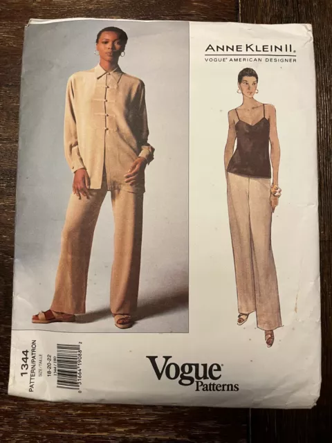 Vogue 1344 UNCUT Sewing Pattern, Misses' Jacket, Top, Pants, Size 18-22, Klein