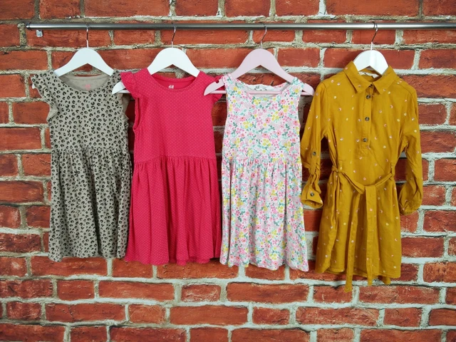 Girl Bundle Age 3-4 Years 100% H&M Summer Sundress Set Leopard Spot Floral 104Cm
