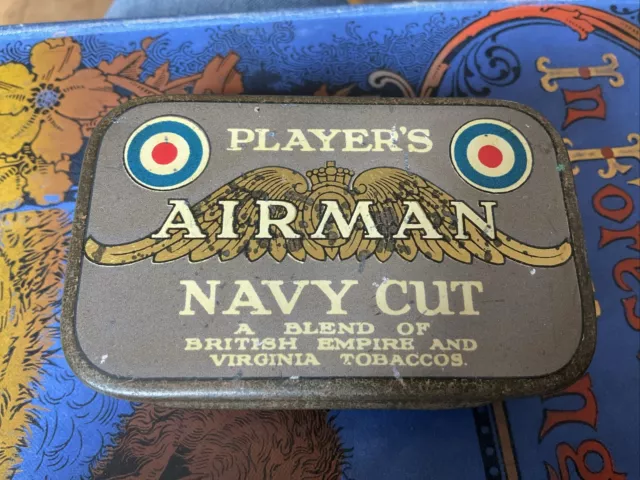 Vintage Players Airman Navy Cut Virginia Cigarettes Tobacco Tin.