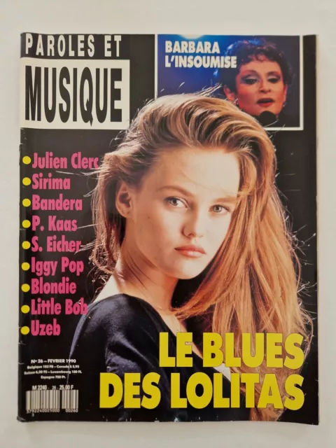 Magazine revue PAROLES ET MUSIQUE #26 fevrier 1990 Vanessa Paradis