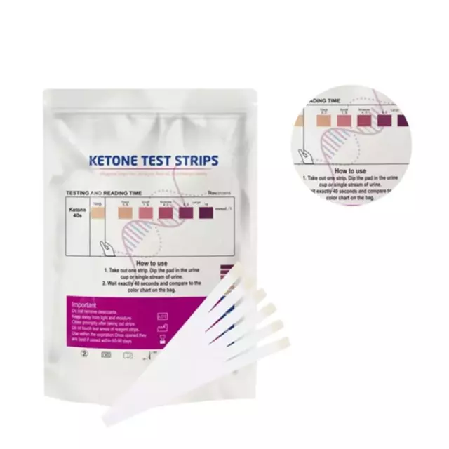 100X Ketone Reagent Test Strips Urine Testing Urinalysis Testing Ketosis H5W0