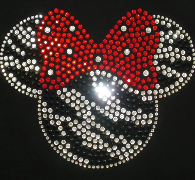 7" ZEBRA Minnie Mouse iron on rhinestone transfer applique bling patch decal