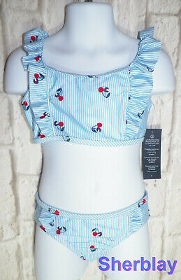 Tommy Hilfiger Kids Girls  Stripe Cherry Bikini Swim Set Swimsuit sz 5