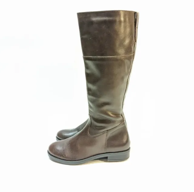 Italian Shoemakers Riding Boots Women's 6 M Tall Brown Leather Knee High Calf