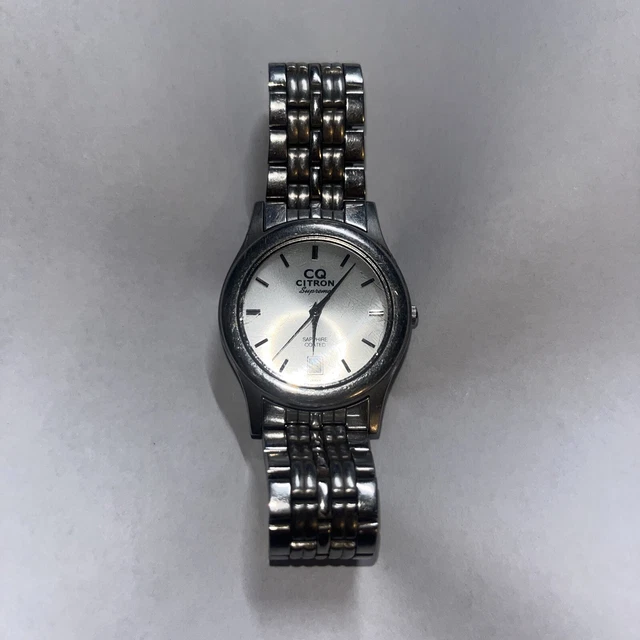 Phillppe Maurice Sapphire 23k White Gold Plated Oval Women\'s Silver Black Watch PHILLPPE MAURICE SAPPHIRE 23k White Gold Plated Oval Women main image 3