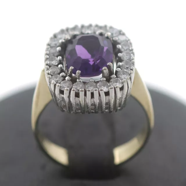 Brillant Amethyst Gold Ring 585 14 Kt Weißgold 0,80 Ct Diamant Wert 2000,-