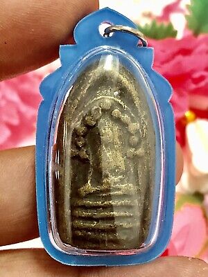 Thai Buddha Amulet Talisman Pendant Vintage Phra Kru Wat Ratburana Ayuthaya K316