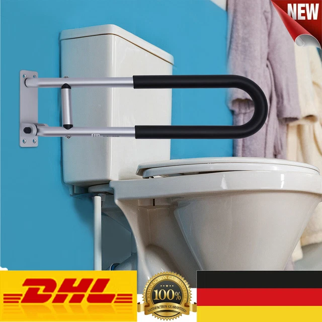 Wandstützgriff WC Grab Rail Dusche Stehhilfe Faltbar für behinderte Senioren Neu