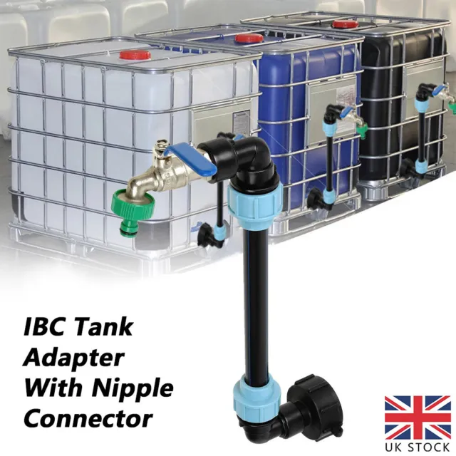 UK 3/4" IBC Tank Outlet Tap Rain Barrel Rainwater Container Gooseneck Adapter