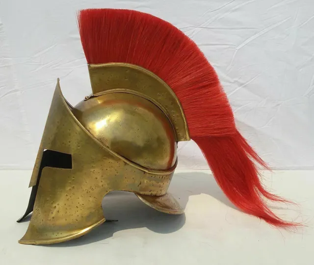 Spartan 300 Leonidas Helmet Antique Finish With Red  Armor Helmet collectible