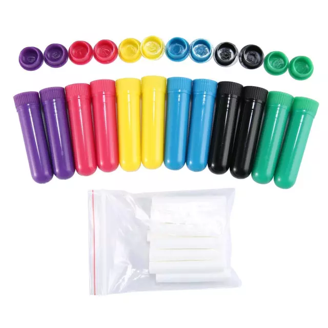 Essential Oil Aromatherapy Blank Nasal Inhaler Tubes 12 Complete Sticks Empty_tu