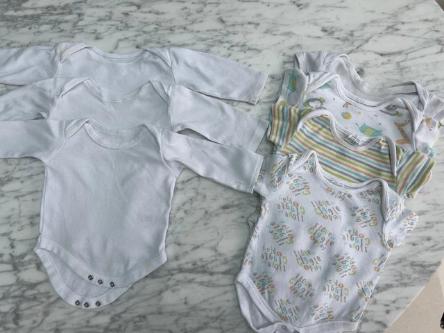 Long & Short Sleeve Baby Bodysuit Bundle (x 7) – 3-6 Months Unisex