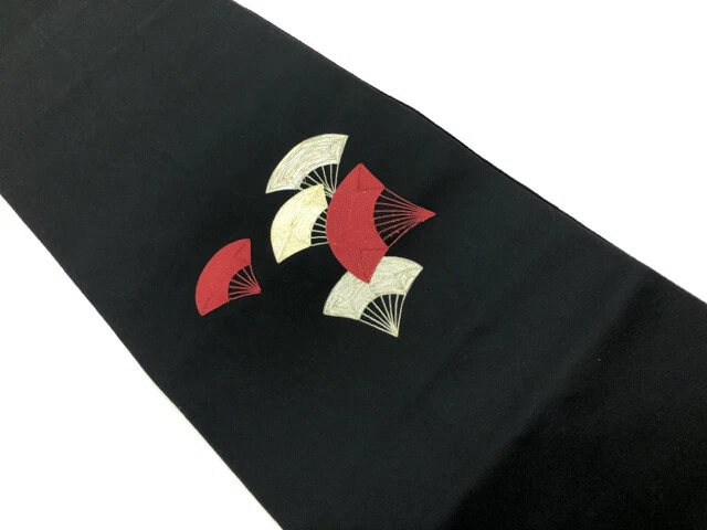 6253784: Japanese Kimono / Vintage Nagoya Obi / Embroidery / Fan Pattern
