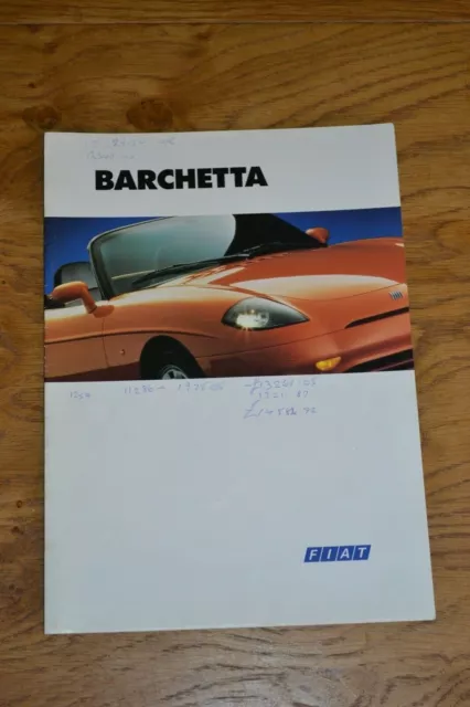 Vintage 1996 Fiat Barchetta Promotional Sales Brochure Fold Out Poster