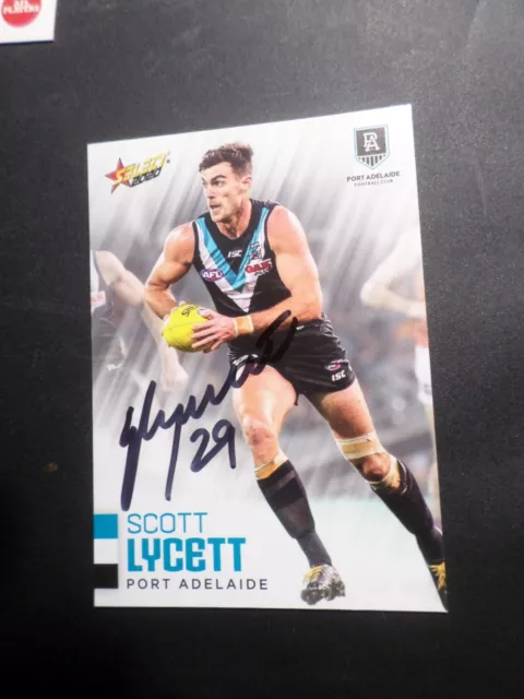 Scott Lycett Port Adelaide Power Autographed Select 2020 Afl Card #126