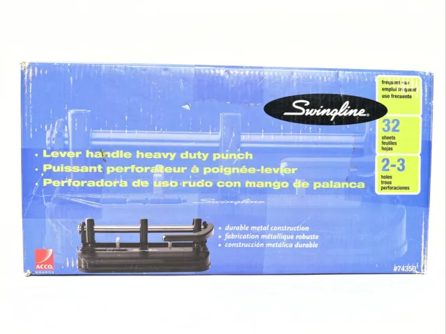 Swingline Lever Handle Heavy Duty Hole Punch 32 Sheets 2-3 Holes | Open Box