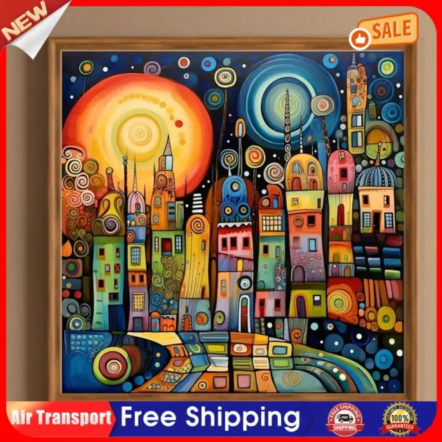 5D DIY Full Round Drill Diamond Painting Colorful House Home Decor Art 30x30cm A