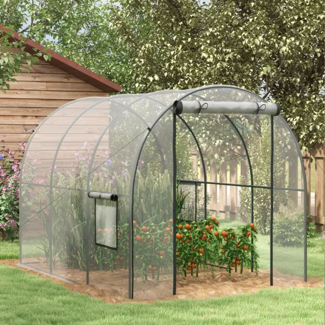 Polytunnel Greenhouse with Clear Cover, Walk-in Grow House, 3 x 2 x 2m