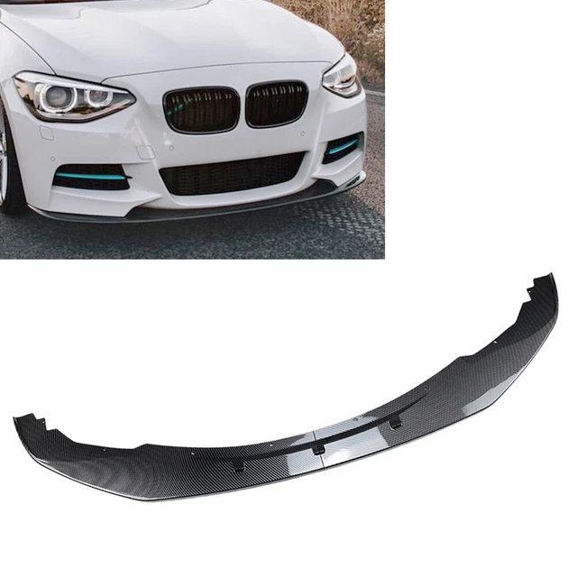 Labbro spoiler paraurti anteriore per BMW Serie 1 F20 F21 M Sport 2011-2015 nero carbonio
