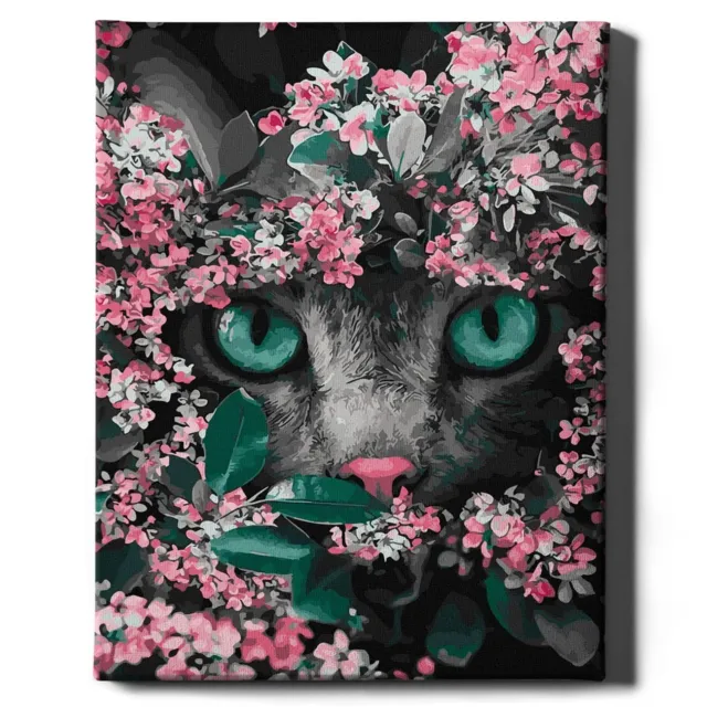 Oh Art! Premium 40x50 cm Leinwand Malen nach Zahlen Erwachsene mit Rahmen Katzen