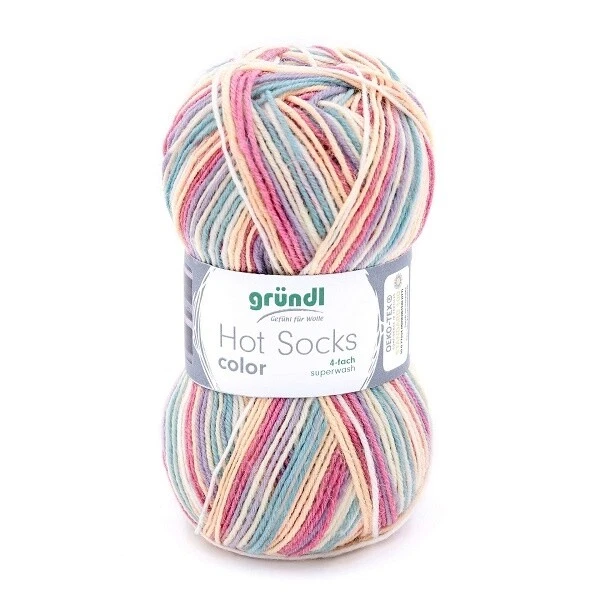 GRÜNDL WOLLE HOT SOCKS COLOR SWEET BABY 50 g SOCKENWOLLE 100G/5,98€