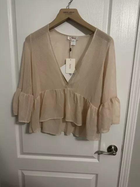 NWT Jucca Women’s Blush Sheer Blouse Size Large