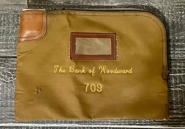 Vintage Rifkin Lock & Key Bank Deposit Bag The Bank Of Woodward, Oklahoma