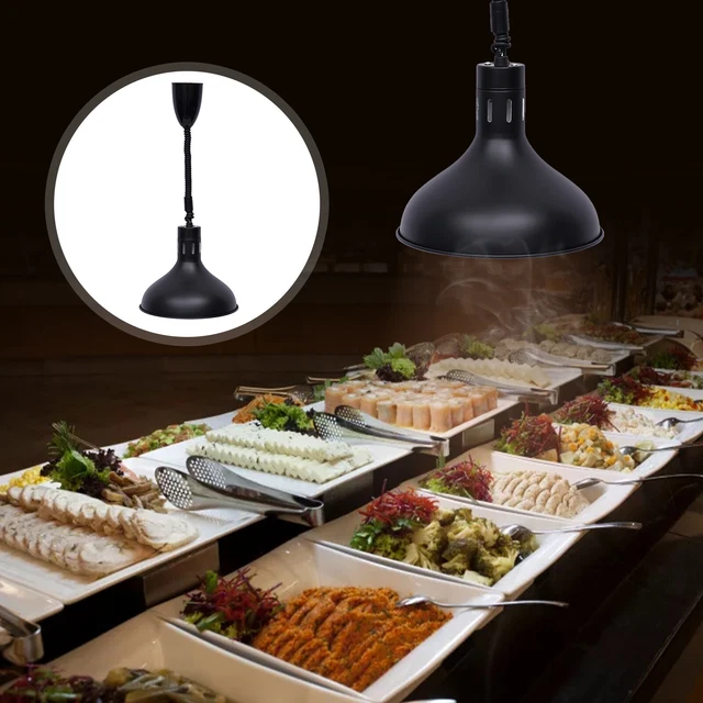 1 Bulb Heat Stand Lamp Iron Food Fry Warmer Commercial Station Illumination USA