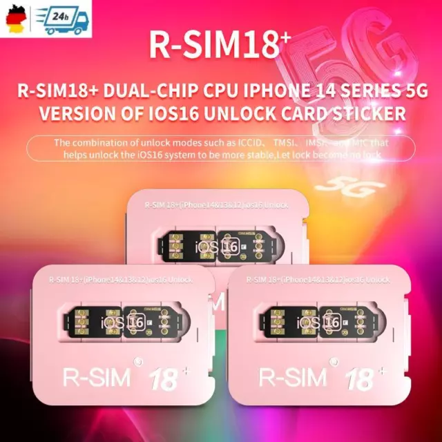 R-SIM 18+ Nano Unlock RSIM Card für iPhone 14 Plus 13 12 Pro Max 11 Pro IOS16 F3