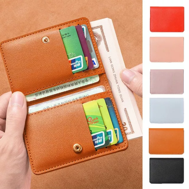 Korean Style Solid Color Card Bag Multi Pouch Snap Button Coin Purse  Outdoor