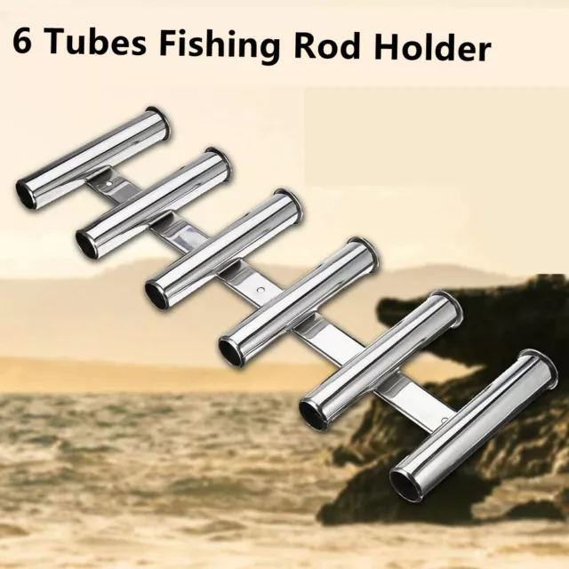 Boat Stainless Steel 6 Link Pole Fishing Rod Holder Marine Yacht  6 Tube Rod Pod