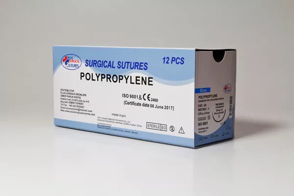 Polypropylene, Silk, Nylon, Polydioxanone Sutures 12pcs