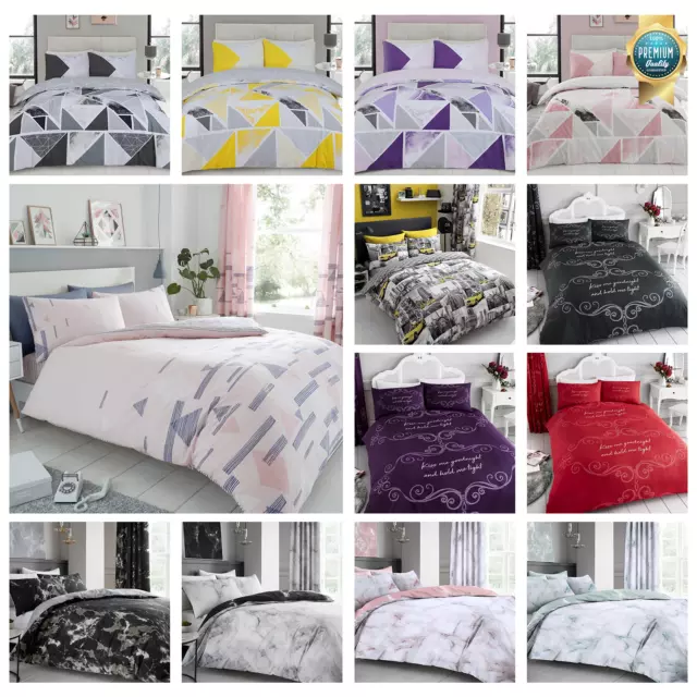 Marble Duvet Quilt Cover Bedding Set Single Double King Size With Pillowcases