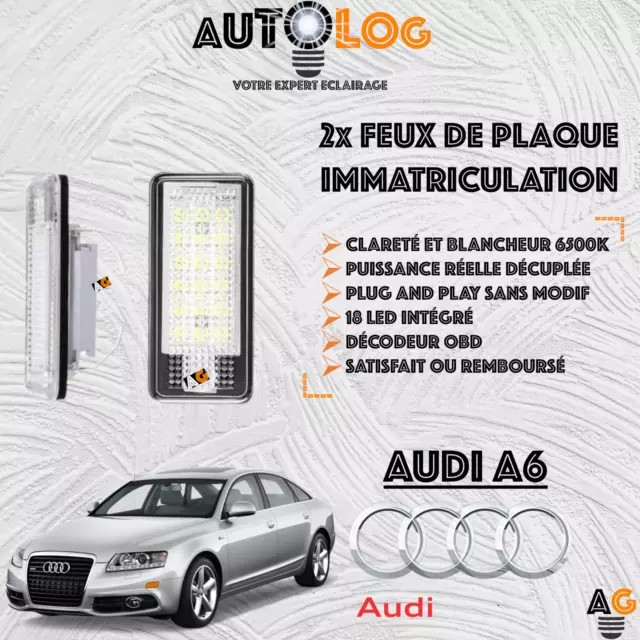 ✳️ 2x Feux de plaque d'immatriculation LED AUDI A6 C6 ✳️ Anti-Erreur OBD ✳️