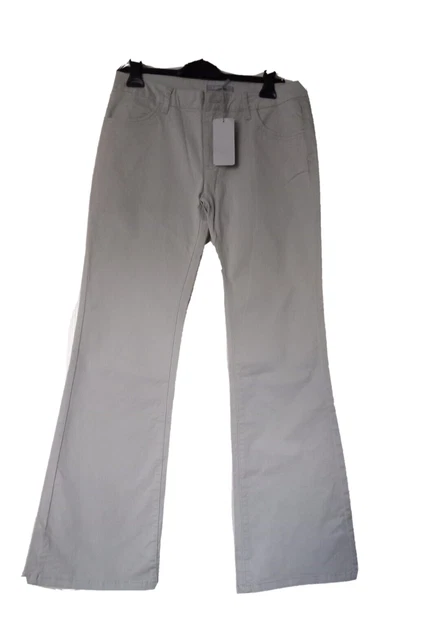 Pantalon Femme GAS - Toile Stretch Marron/Gris - Coupe Bootcut Évasé - Taille 34 - Neuf Avec étiquette