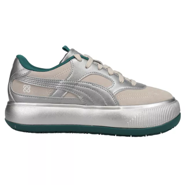 Puma Pronounce X Suede Mayu 2 Platform Lace Up  Womens Silver Sneakers Casual Sh