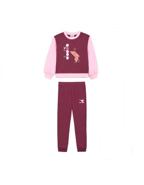 Diadora Tracksuit Tuta Completa Girocollo Felpa Cotone Bimba Ragazza Sportiva Gi