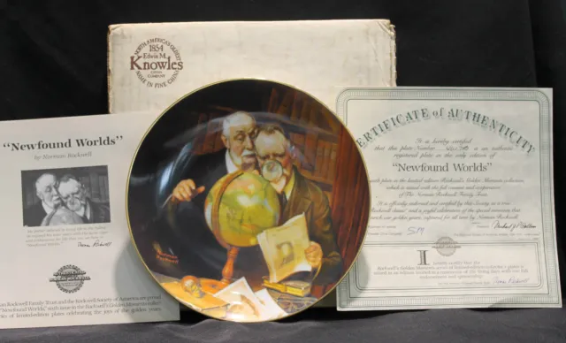 Edwin M. Knowles Newfound Worlds Rockwells Golden Moments Collector's Plate 2