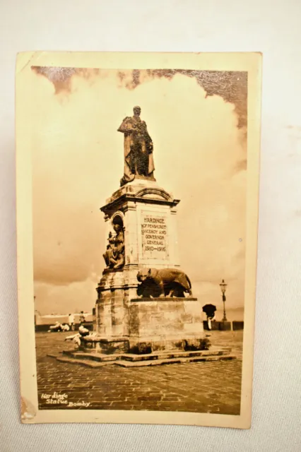Vintage Real Agfa Hardinge Statue Bombay Photo Topographical Postcard Old